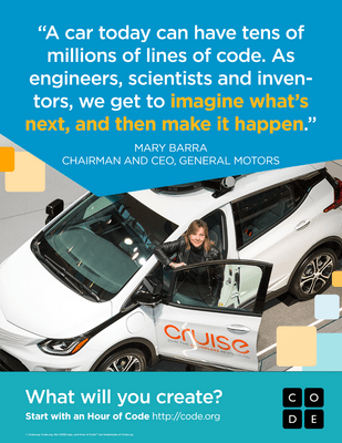 Downloadable PDF poster featuring Mary Barra, CEO of General Motors