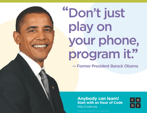 Downloadable PDF poster featuring a quote by Former President Barack Obama