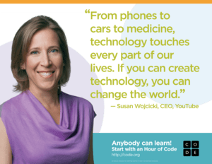 Downloadable PDF poster featuring a quote by YouTube CEO Susan Wojcicki
