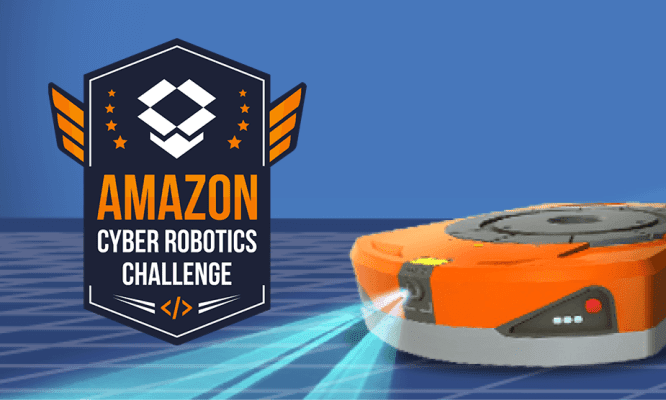 An Amazon fulfillment center robot